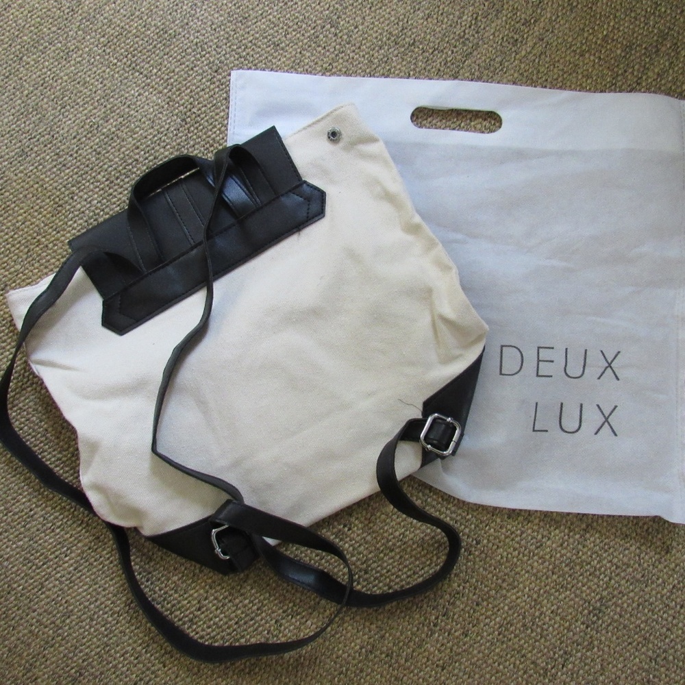 NEW Deux Lux Demi Backpack Cream Black - Picture 3 of 4